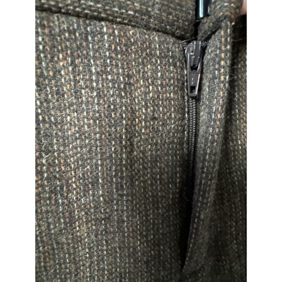Vintage Y2K Alice + Olivia Brown Striped Wool Blend Wide Leg Pants - 10 - Picture 7 of 8